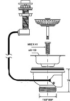 Злив для кухонної мийки автомат PUS113-CP 11/2